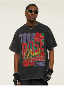 T-shirt vintage commemorativa 1992 Rose Bowl in cotone lavato antracite con stampa