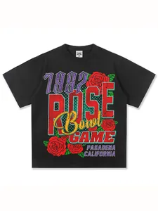 T-shirt vintage 1992 Rose Bowl Game en coton noir lourd de style graphique