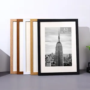 Modern Minimalist Manufactured Wood Grain Picture Frame With High Transparency Glass For Desktop Wall Decor Wedding Home Photo