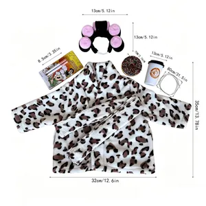 Detailed dimensions of leopard print porch goose clothing gardener accessory set