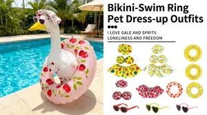 Complete summer bikini and swim ring accessory sets for porch garden goose decorations
