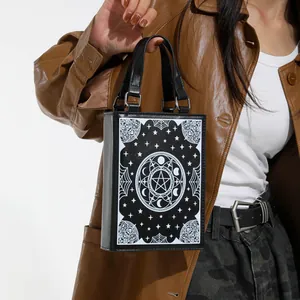 Niche gothic pentagram box handbag for women unique occult style crossbody bag chic