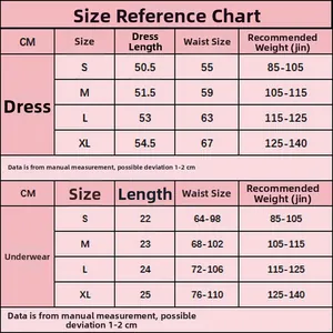 Größentabelle für Spitzen-Lingerie-Bodysuit mit Kleider- und Höschenmaßen