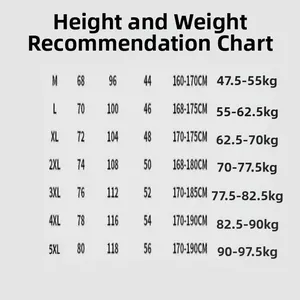 Size recommendation chart for men's business casual short sleeve polo shirt