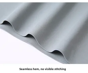 Macro detail of seamless hem on light blue breathable ice silk cooling polo shirt