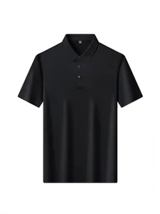 Classic black men's short-sleeved Polo shirt, professional business casual summer top