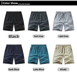 Pantaloncini sportivi uomo in sei colori: nero, grigio, blu e kaki, tessuto traspirante