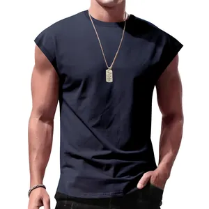 Ärmelloses Herren-Trägershirt in Marineblau für Sport, Fitness und Freizeitaktivitäten