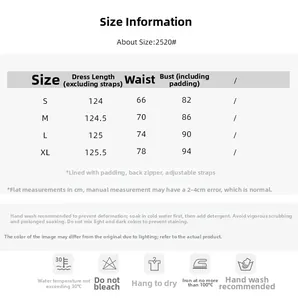Comprehensive size chart and garment care instructions for the mermaid ruffle red party dress