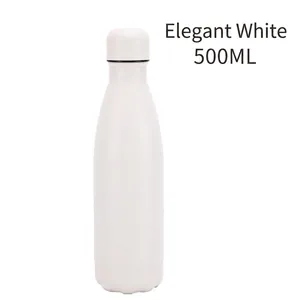 500ml double-wall 304 stainless steel insulated vacuum water bottle in elegant white finish