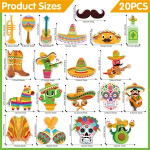 Dimensions détaillées de 20 magnets de frigo souples mexicains Jour des Morts
