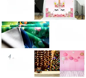 Detailed views of non-reflective fabric photography backdrops for party decoration
