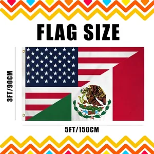 Illustration taille drapeau indépendance mexicaine-américaine 3x5FT