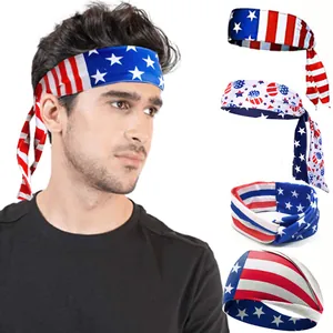 USA flag sports headbands in multiple styles for Independence Day celebration events