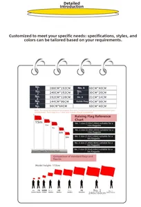 Comprehensive flag size comparison chart and height reference guide.