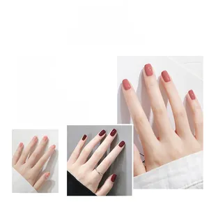 Professional peelable water-based nail polish set shown in pink and burgundy shades