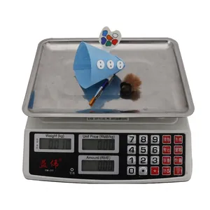 Detail view showing the 10g weight of the blue goose costume accessory on a scale.