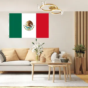Grand drapeau national du Mexique 3x5ft décorant le mur d'un salon moderne