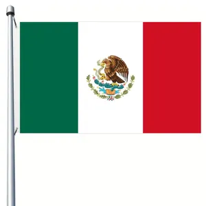 Drapeau national du Mexique 3x5 pieds de qualité pour la décoration intérieure et extérieure.