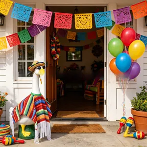 Mexican Fiesta goose costume set featuring a colorful serape poncho and sombrero