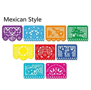 Bunte mexikanische Papel Picado Banner für Cinco de Mayo Party Deko