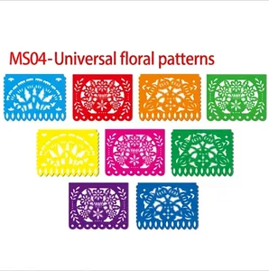 Buntes mexikanisches Papel Picado Banner-Set für Cinco de Mayo Party-Deko