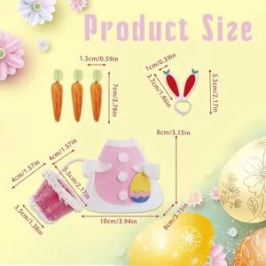 Detailed dimensions for the Easter bunny goose costume clothing set with accessories