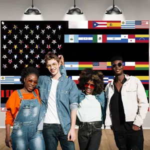 Duurzaam spandoek voor de Hispanic Heritage Month met Latijns-Amerikaanse vlaggen