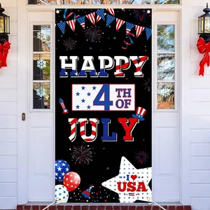 Detailed view of the Independence Day porch banner featuring a festive 4th of July design