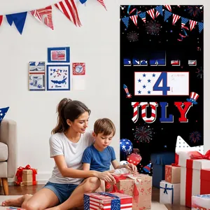 Festive 4th of July Independence Day banner displayed in a cozy home celebration scene