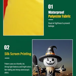Aufblasbare Halloween Kürbis Vogelscheuche Dekoration aus wasserfestem Polyester