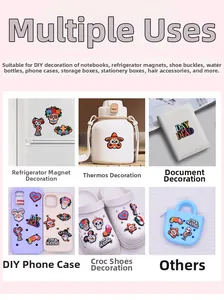 Close-up of Mexican Day of the Dead PVC charms for DIY phone cases and fridge decor