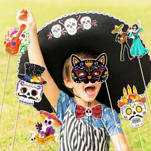 Mexican Day of the Dead themed photo booth props for festive party celebrations