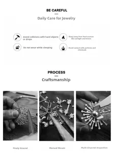 Detail view of jewelry production process and daily maintenance guide for pins