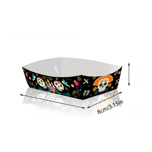 Sugar skull snack tray dimensions 14x8x4cm for Day of the Dead festive party treats