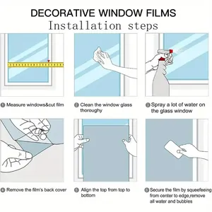 Detailed step-by-step installation guide for decorative static cling window film stickers