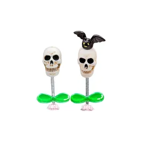 Halloween skeleton car bobblehead dashboard ornament set with cute bat detail decoration
