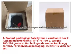 Detailed view of the protective foam and carton packaging for the resin sugar skull