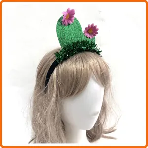 Cactus headband with pink flowers for Mexican Day of the Dead party accessories