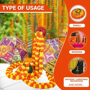 Guirlandes de soucis polyvalentes pour les décorations de Diwali, mariages et fêtes.