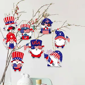8er-Pack 4. Juli Gnom-Ornamente Patriotische Hängedekoration für den Unabhängigkeitstag Party
