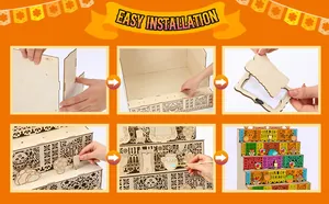 Detailed step-by-step assembly guide for Day of the Dead wooden DIY display stand