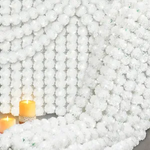 Guirlandes de souci blanc artificiel pour décorations Diwali et Jour des Morts