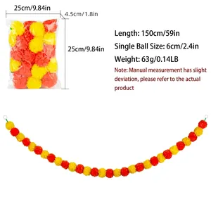 Artificial Marigold Garland Mexican Day Of The Dead Decoration Indian Wedding Plastic Decorative Flower String For Party Home Festival Decor