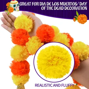 Guirlandes de soucis vibrantes pour le Jour des Morts et décorations de mariage.
