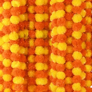 Guirlandes de soucis artificiels jaunes et oranges pour décorations de mariage et fête