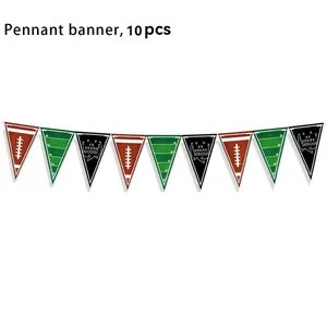 Bannière de fanions sur le thème du football américain, 10 pièces pour la fête