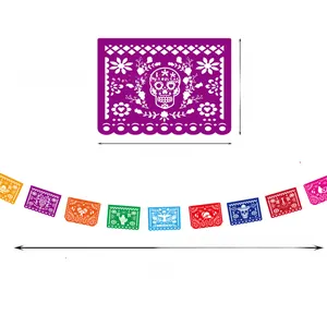 Especificaciones de tamaño detalladas para guirnaldas mexicanas de Papel Picado de 5m