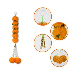 Artificial orange marigold flower garland for Indian wedding and Day of the Dead decor