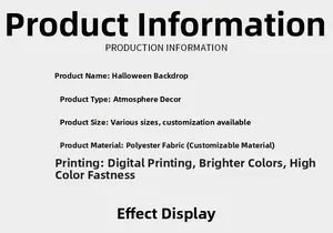 Durable polyester Halloween backdrop featuring high-quality digital printing details